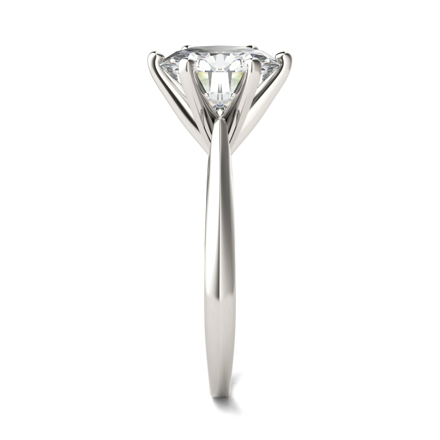 3.10 CTW DEW Round Moissanite Solitaire Ring in 14K White Gold