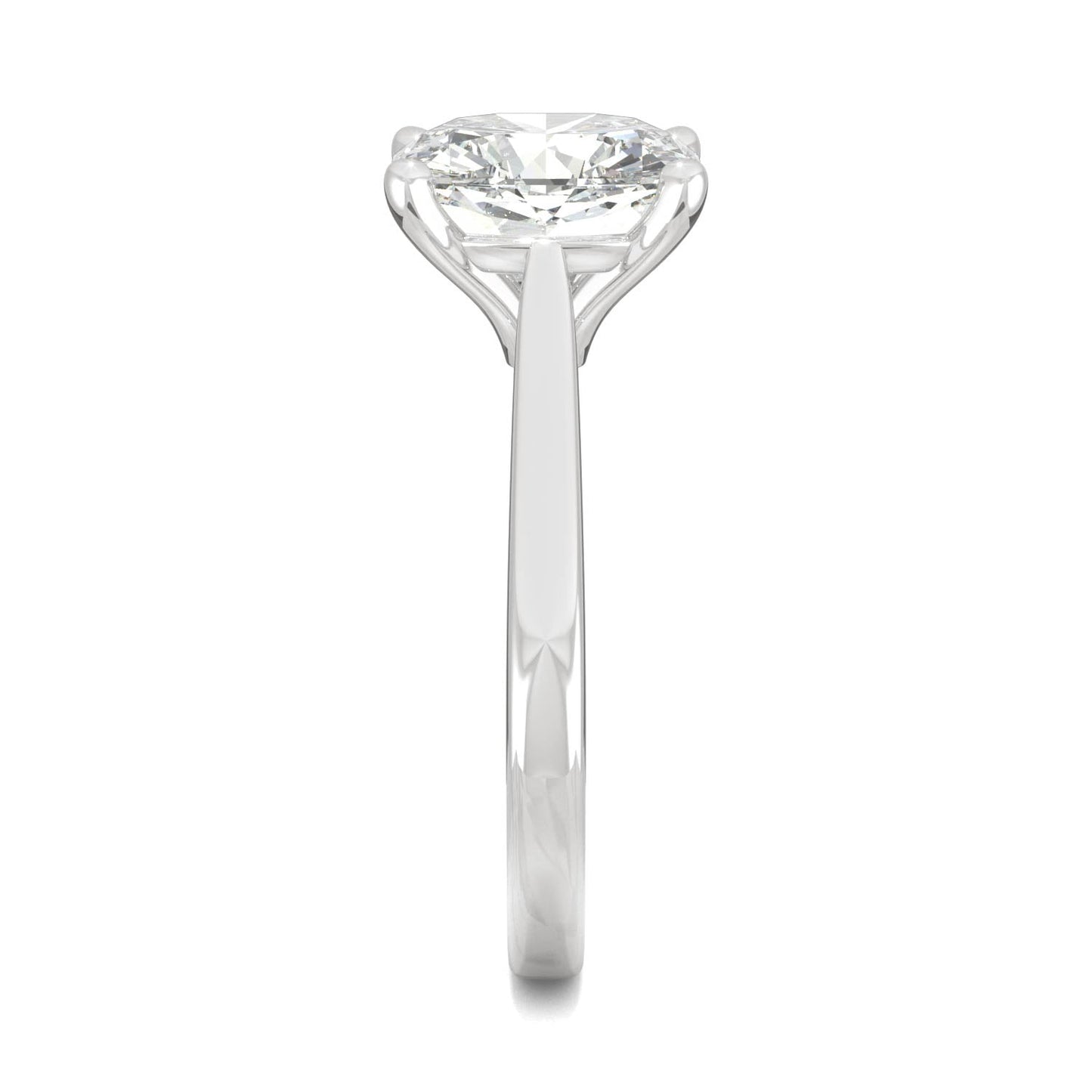 3.30 CTW DEW Cushion Moissanite Engagement Ring in 14K White Gold