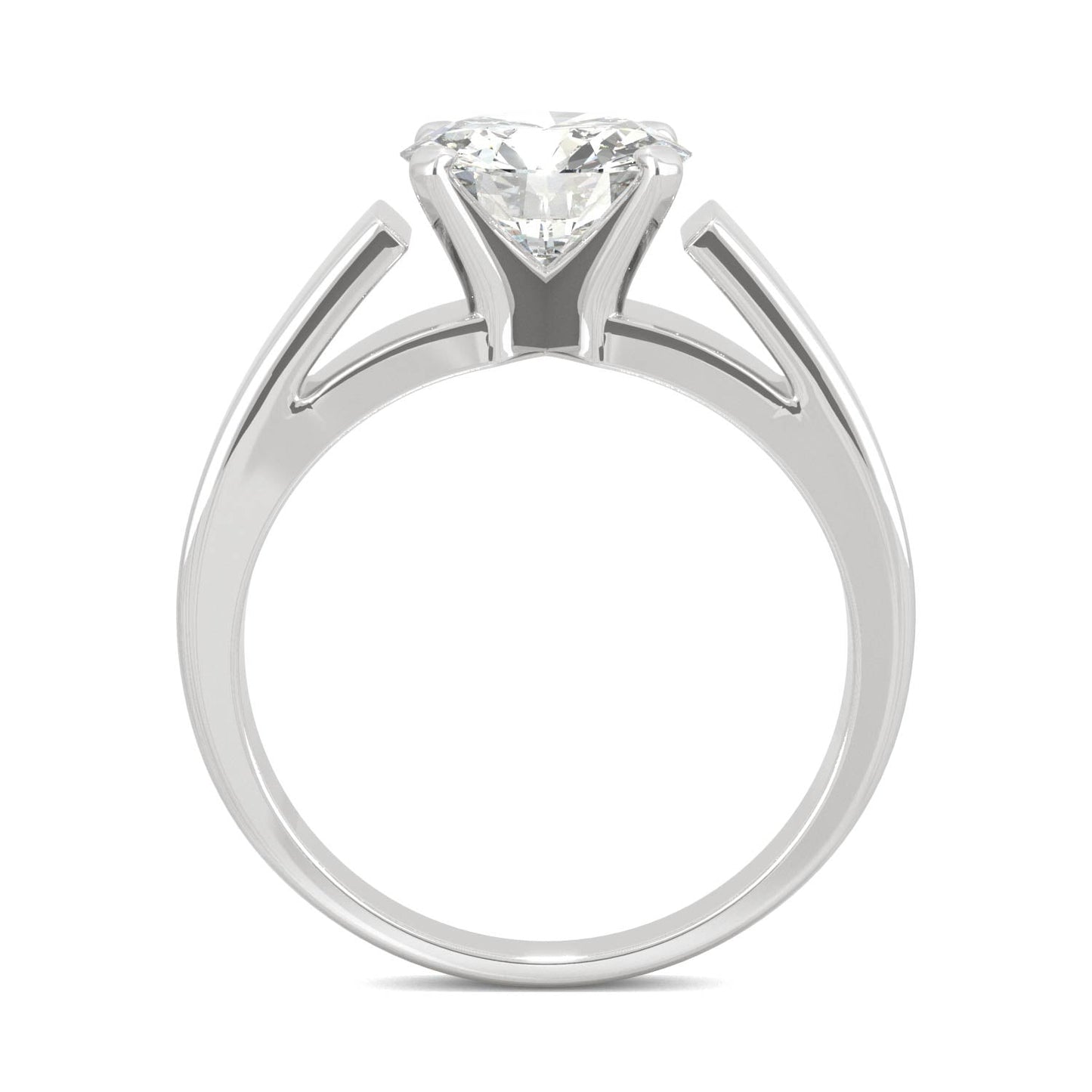 1.9 CTW DEW Round Moissanite Solitaire Engagement Ring in 14K White Gold