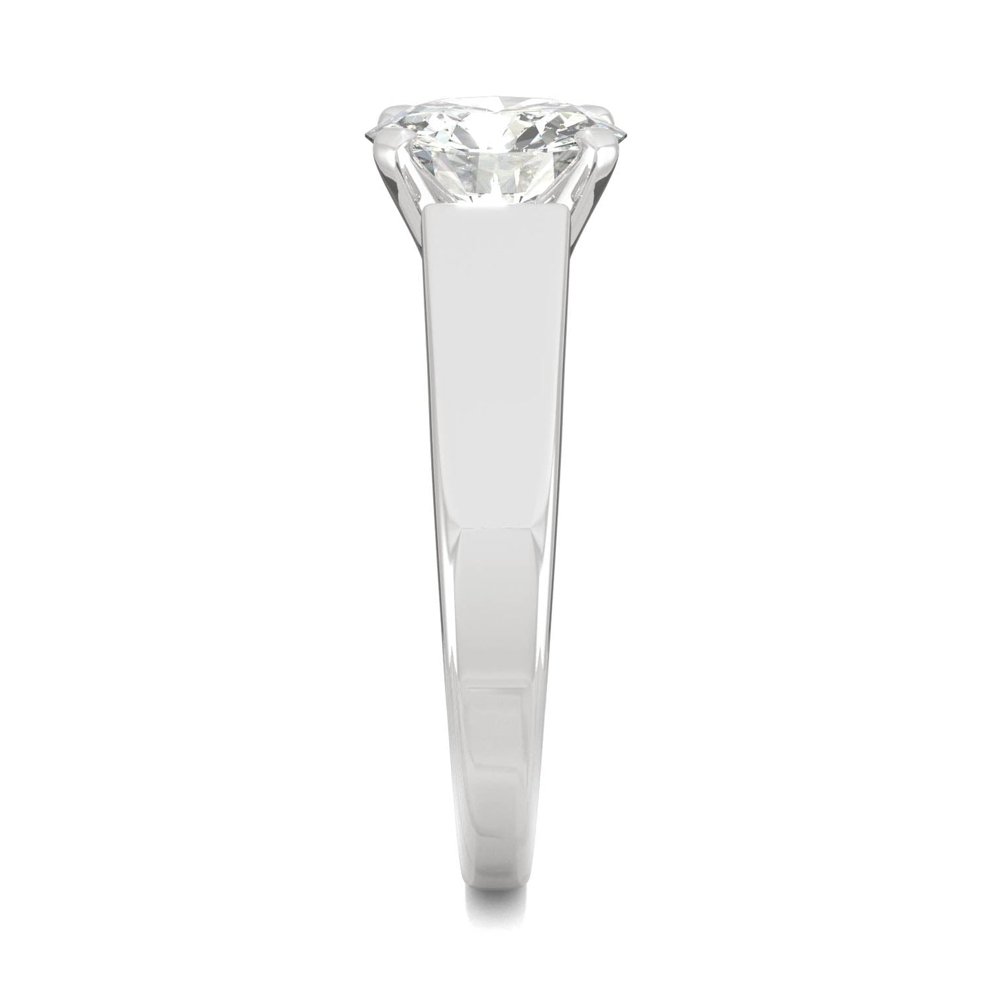 1.9 CTW DEW Round Moissanite Solitaire Engagement Ring in 14K White Gold