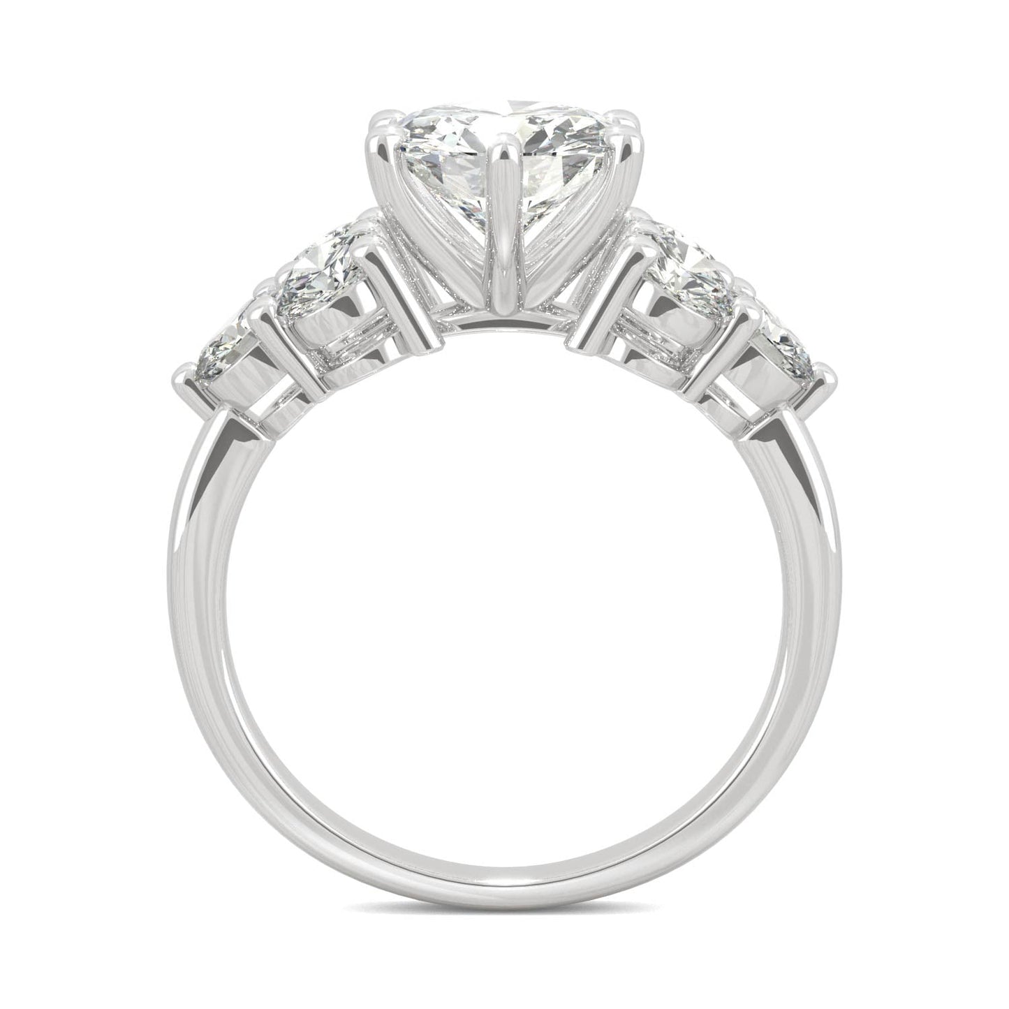 3.28 CTW DEW Round Moissanite Engagement Ring in 14K White Gold