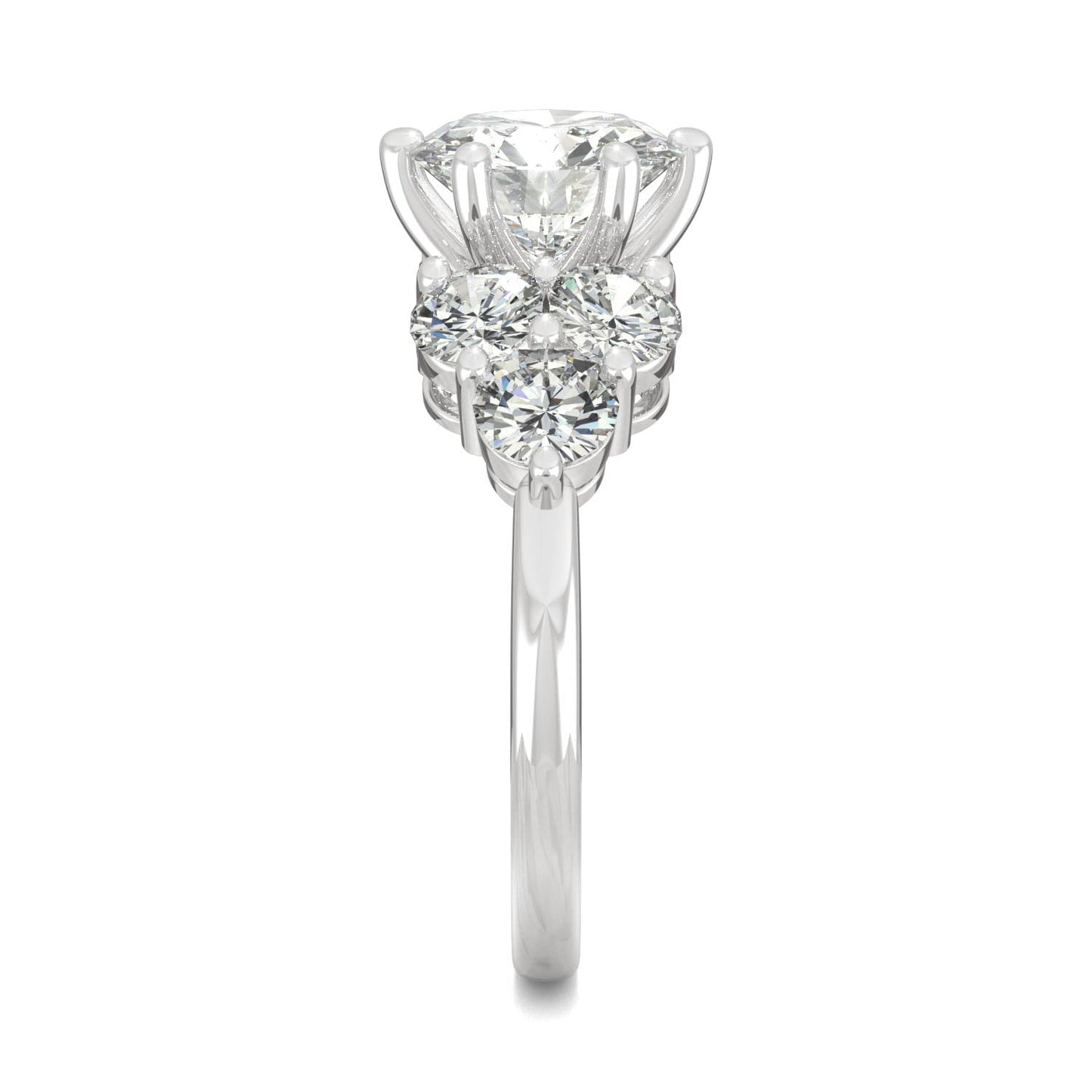 3.28 CTW DEW Round Moissanite Engagement Ring in 14K White Gold