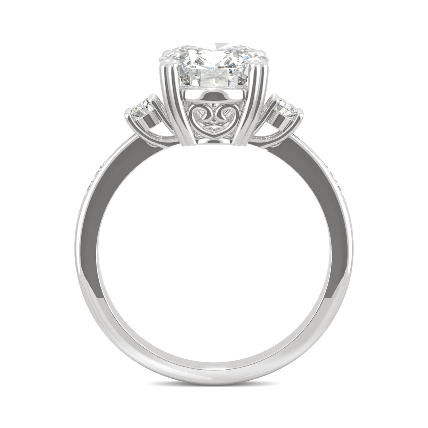 3.14 CTW DEW Oval Moissanite Seven-Stone Ring in 14K White Gold