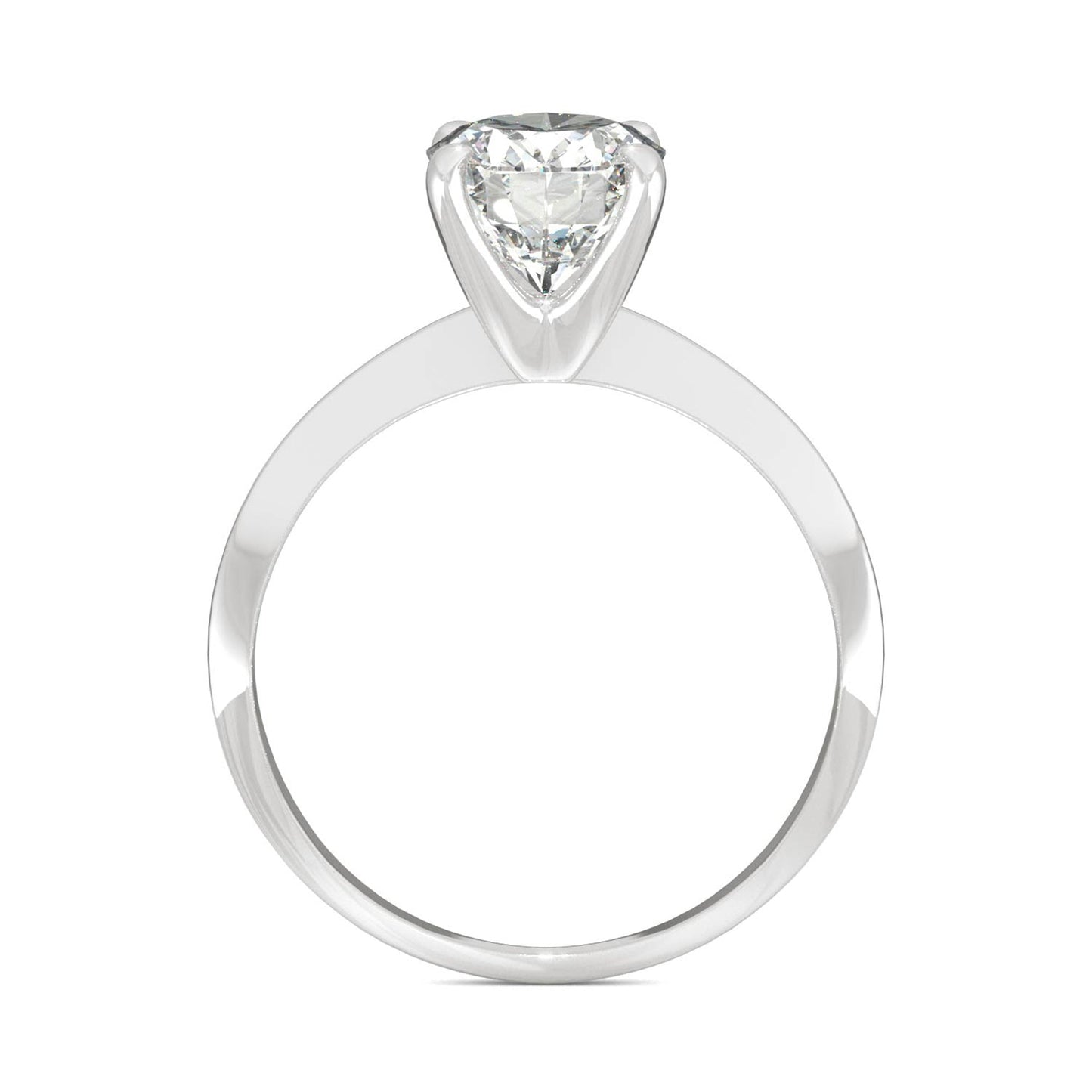 2.10 CTW DEW Oval Moissanite Solitaire Engagement Ring in 14K White Gold