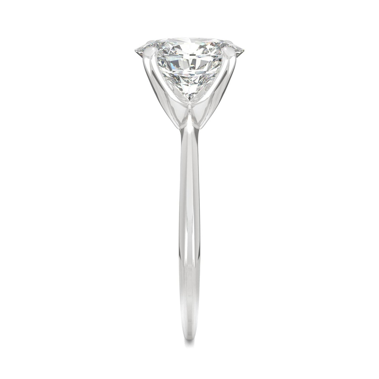 2.10 CTW DEW Oval Moissanite Solitaire Engagement Ring in 14K White Gold