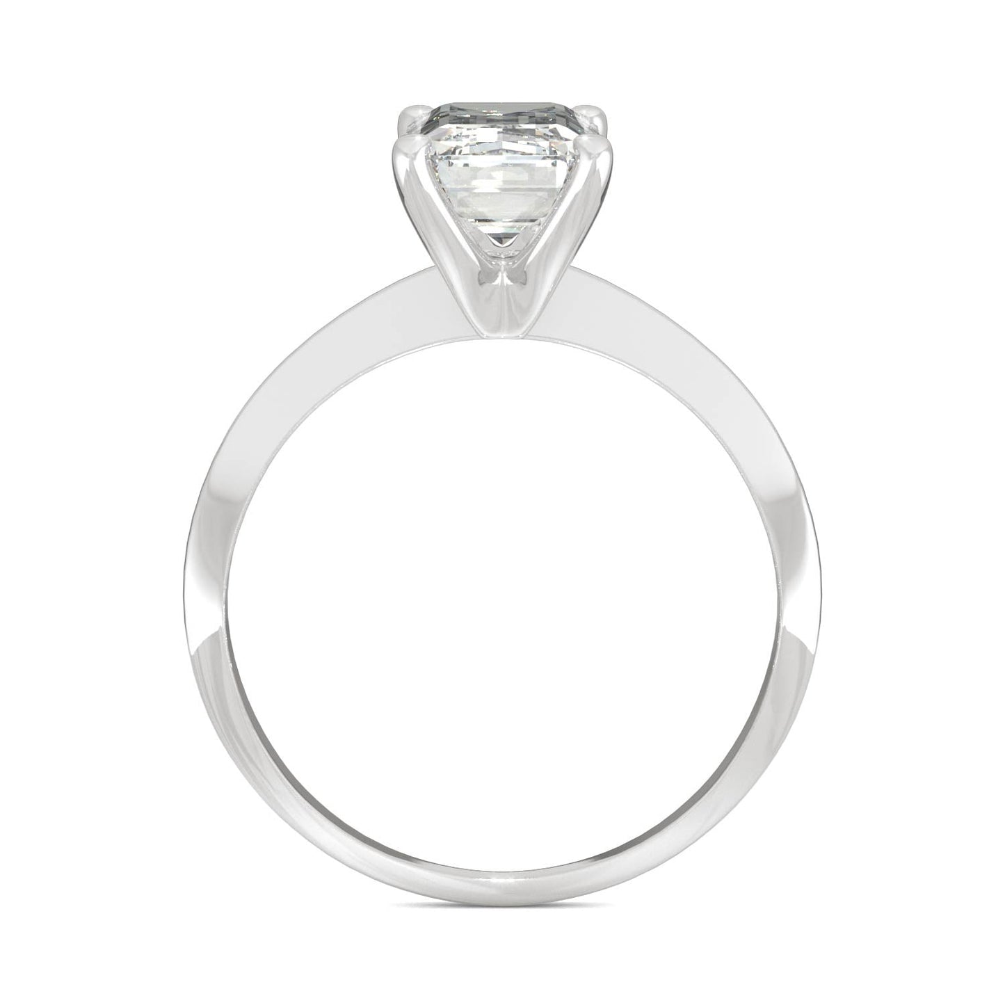 2.52 CTW DEW Emerald Moissanite Solitaire Engagement Ring in 14K White Gold