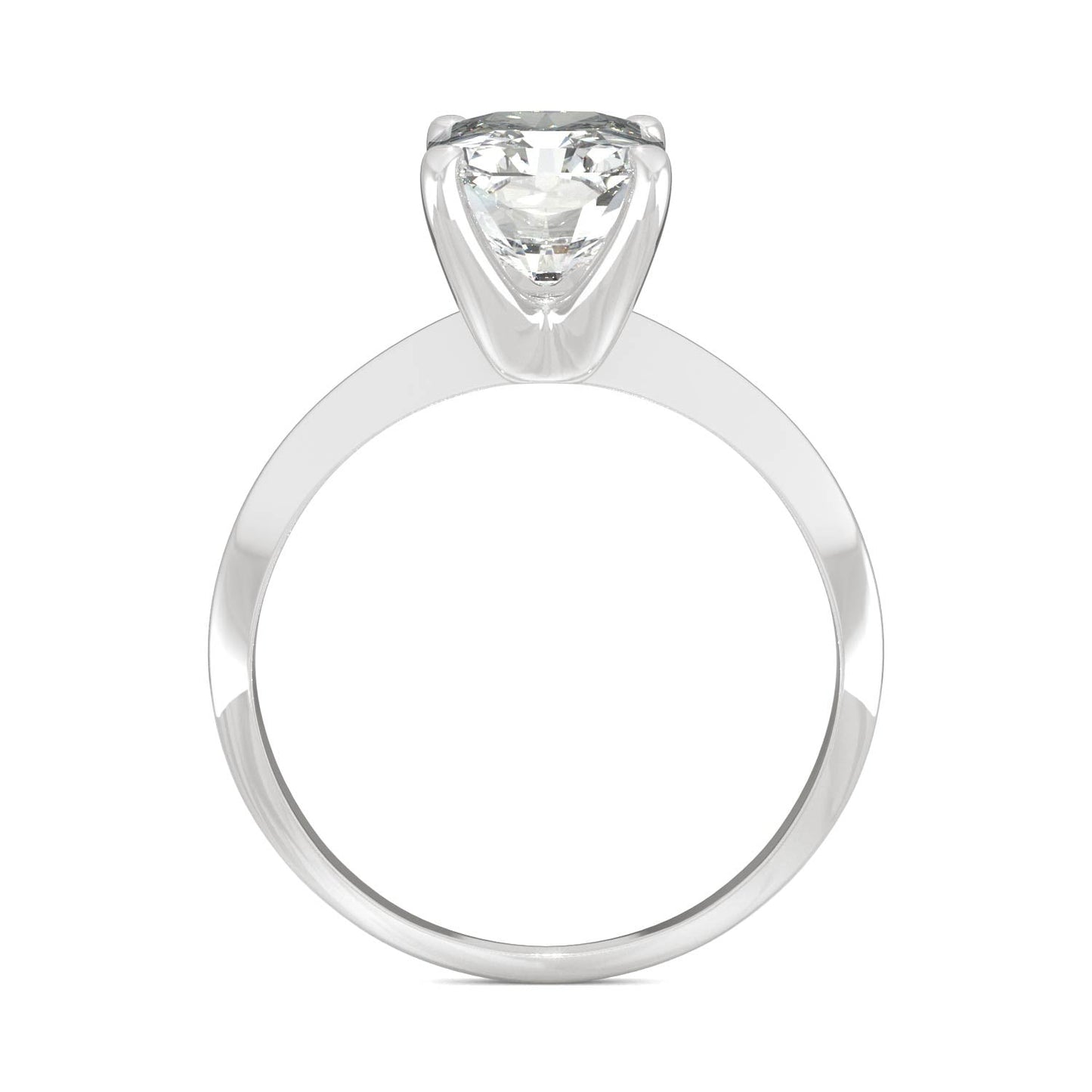 2.70 CTW DEW Radiant Moissanite Solitaire Engagement Ring in 14K White Gold
