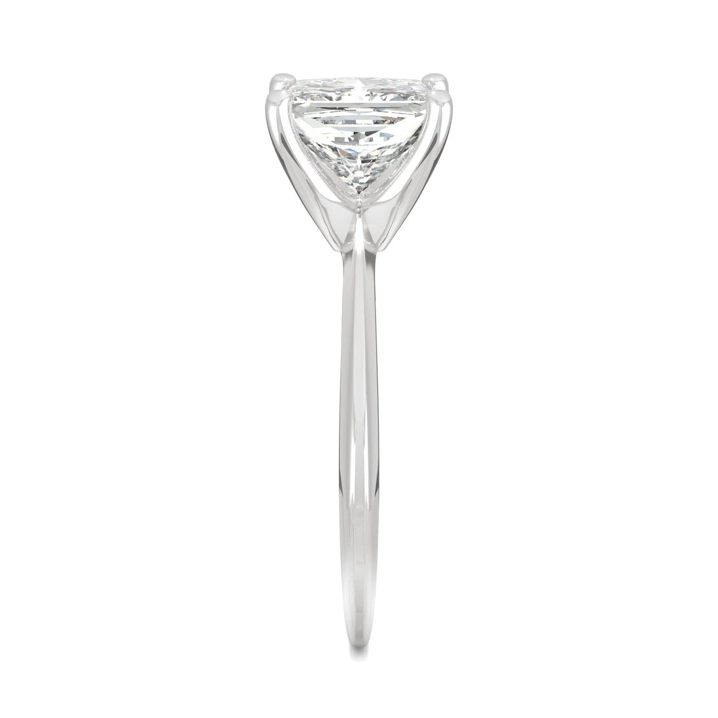 1.92 CTW DEW Princess Moissanite Solitaire Engagement Ring in 14K White Gold