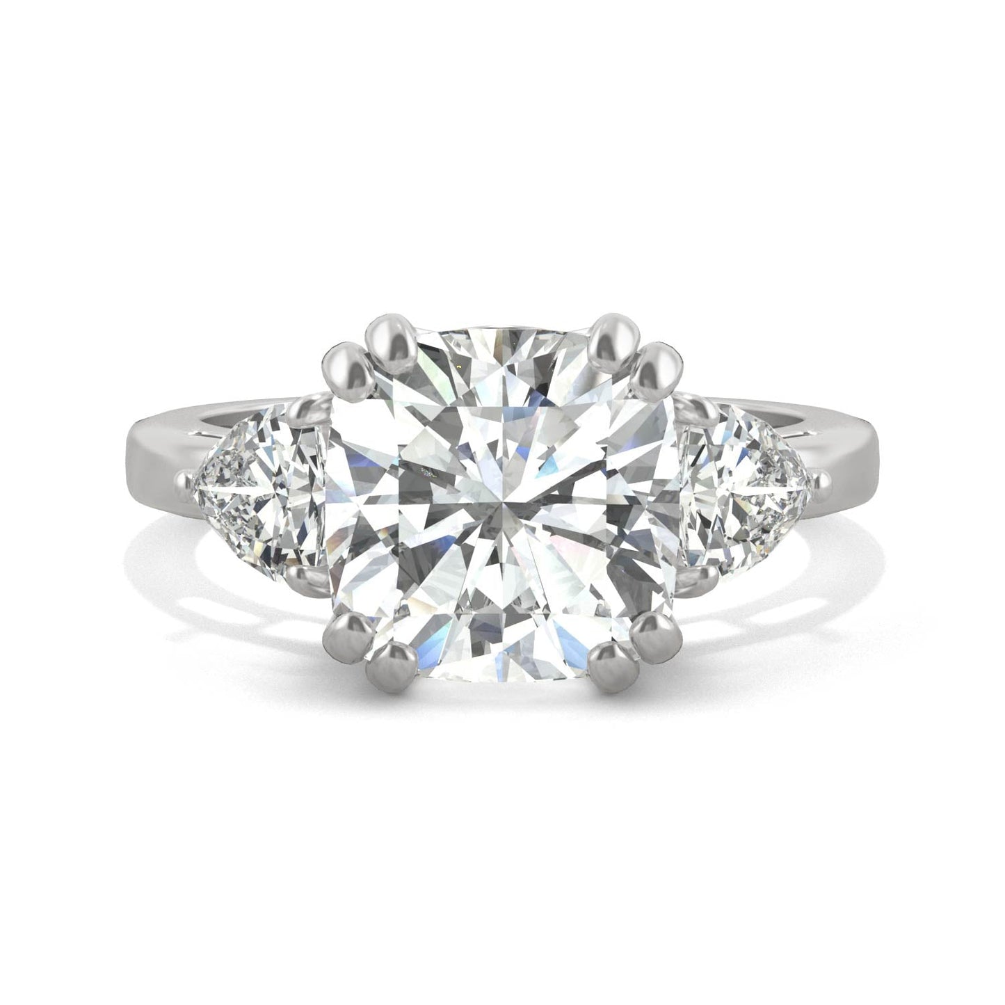 5.00 CTW DEW Cushion Moissanite Engagement Ring in 14K White Gold