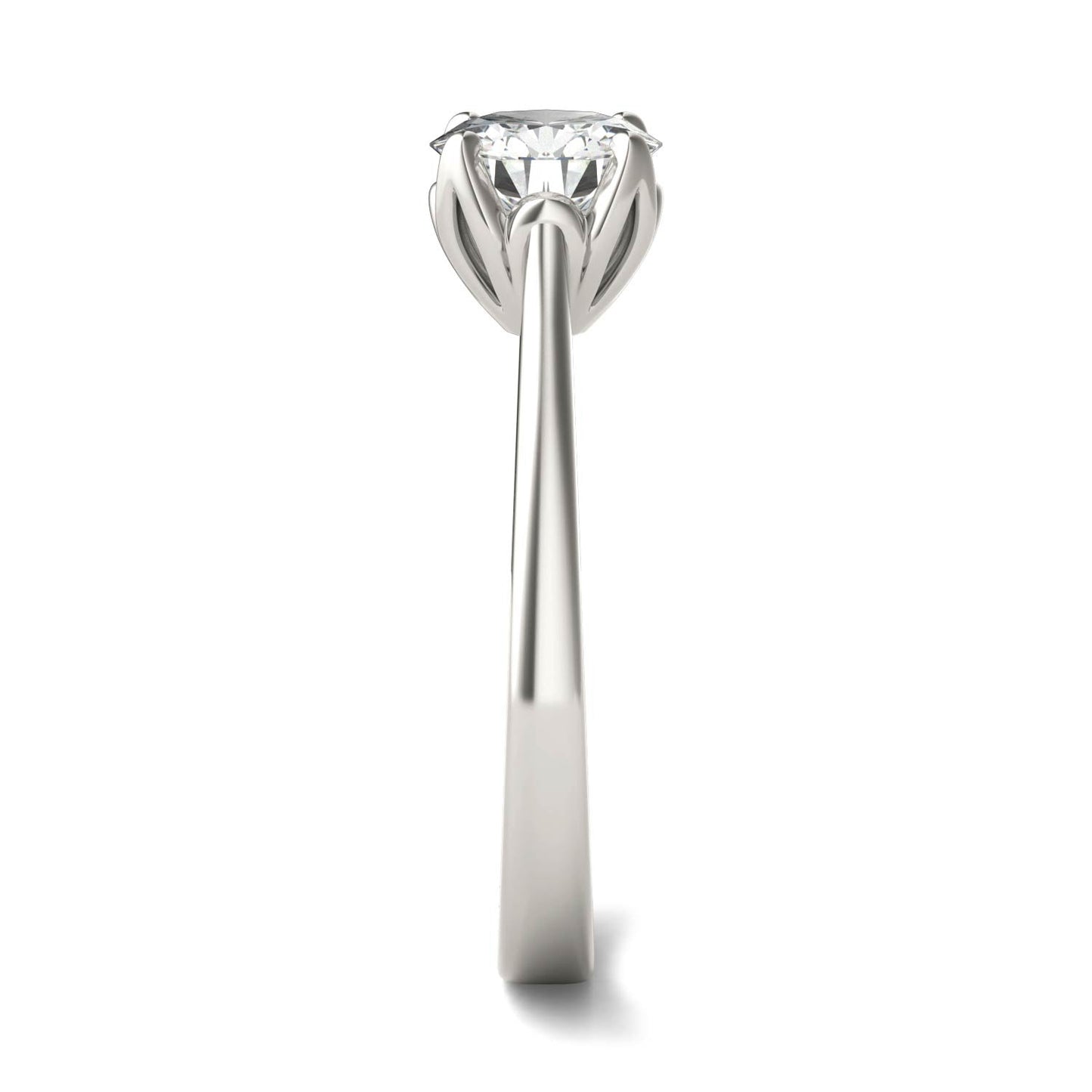 1 CTW DEW Round Moissanite Solitaire Engagement Ring in 14K White Gold