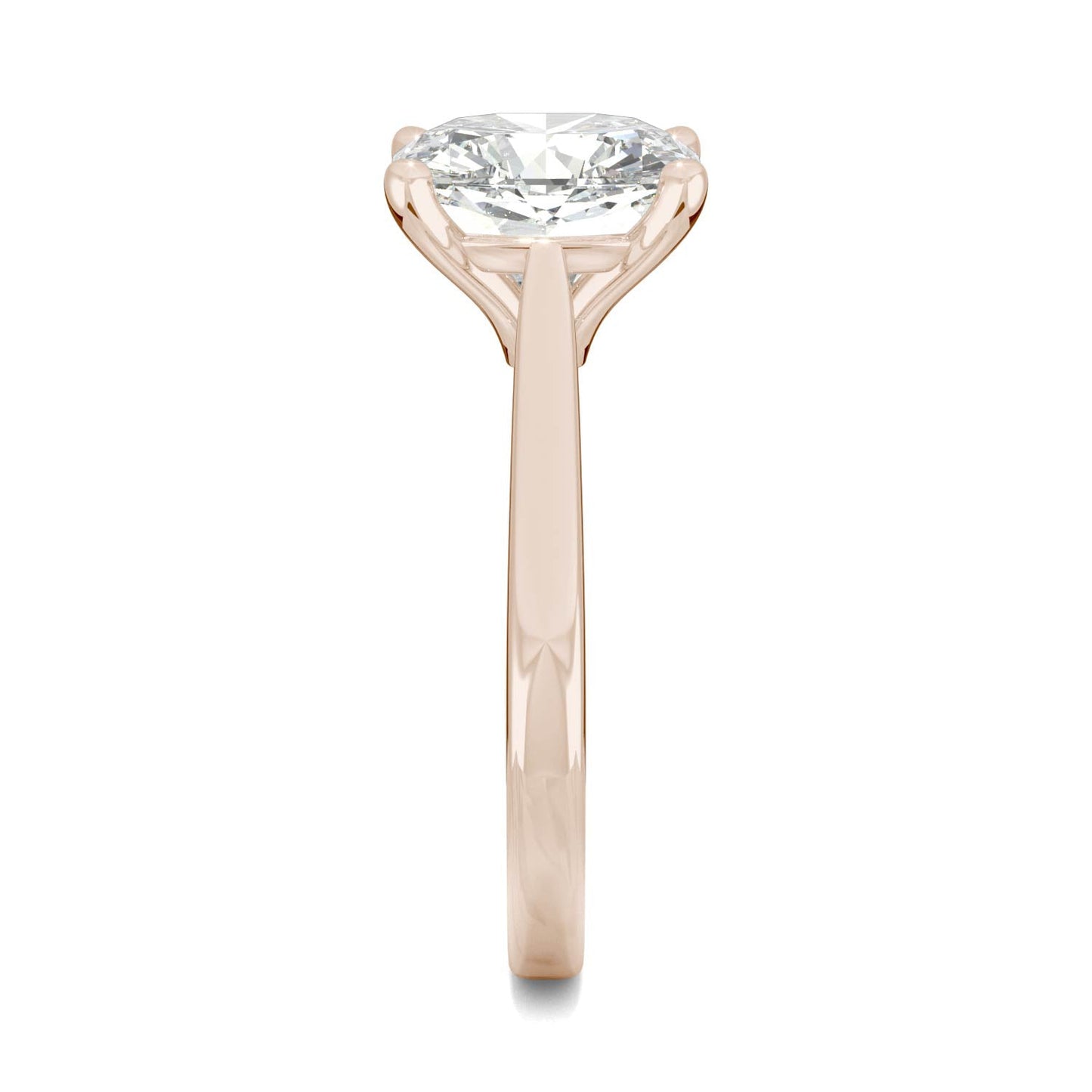 3.30 CTW DEW Cushion Moissanite Engagement Ring in 14K Rose Gold