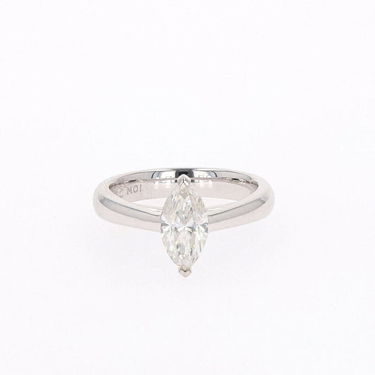 1.40 CTW DEW Marquise Moissanite Solitaire Ring in Sterling Silver