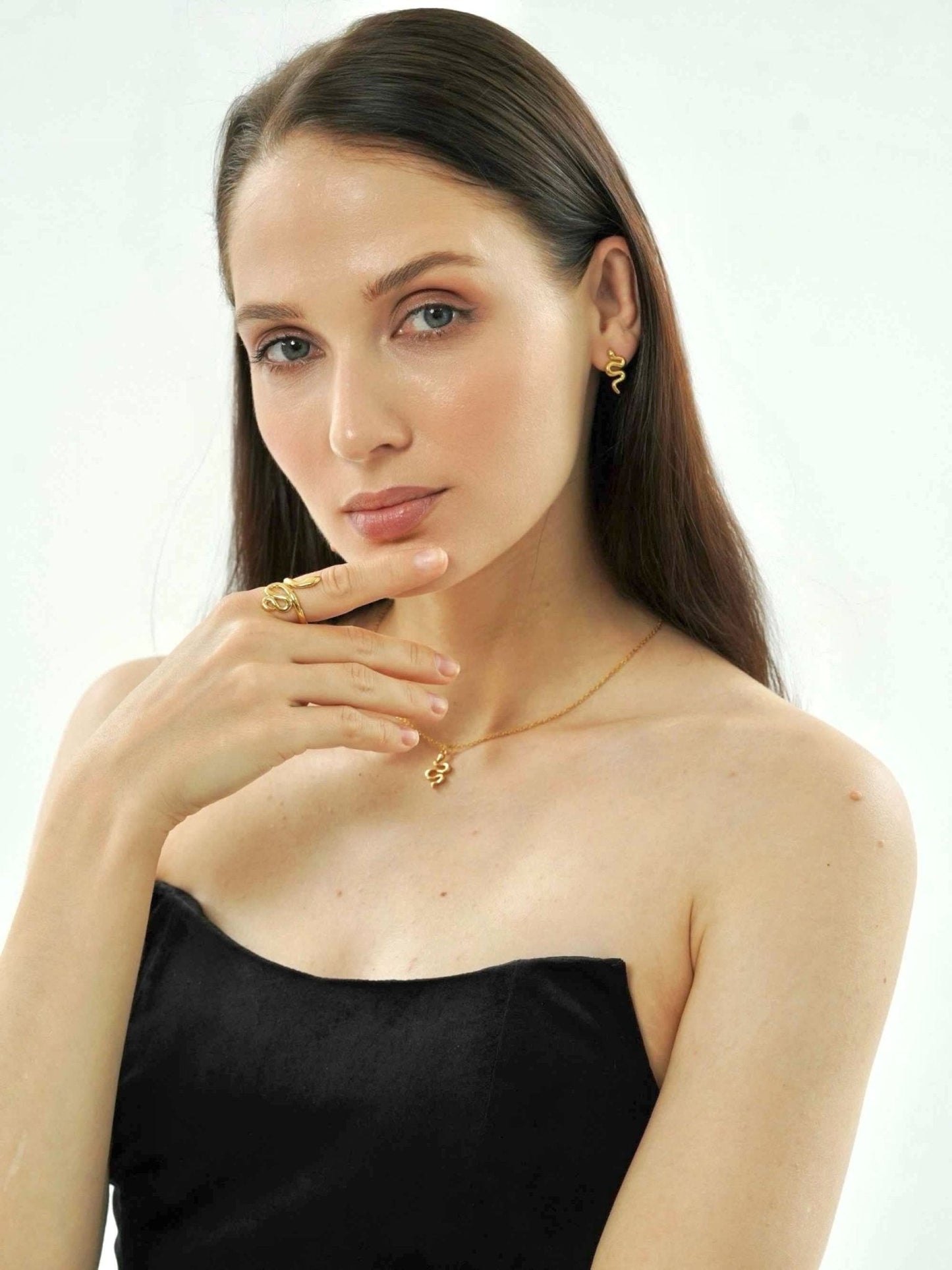 Dainty Snake Charm Necklace