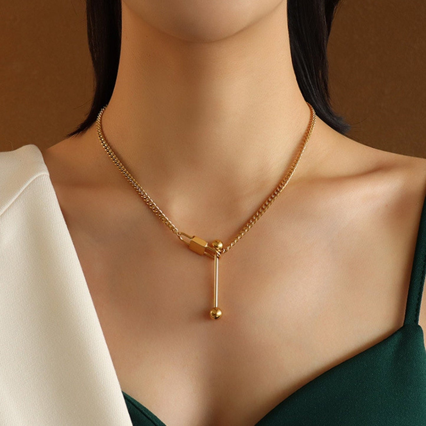 Gold Lock Necklace