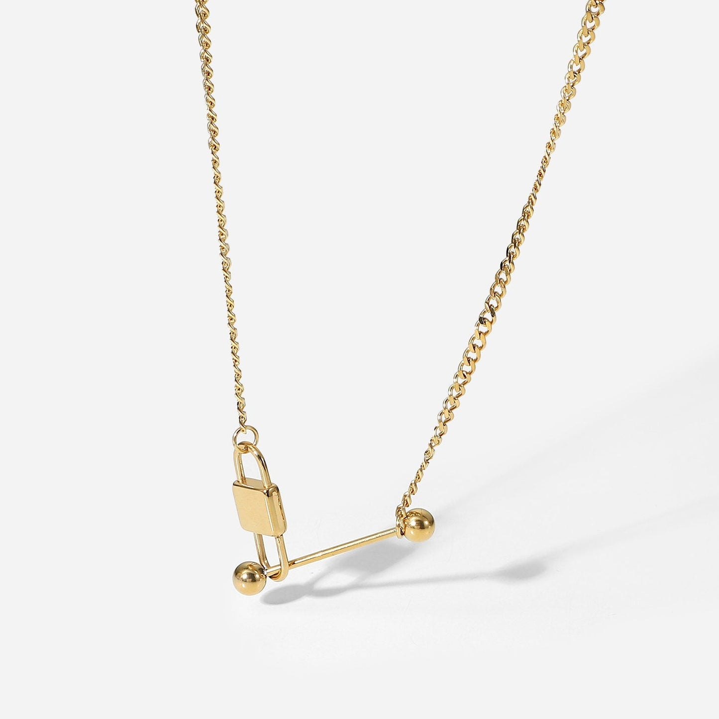 Gold Lock Necklace