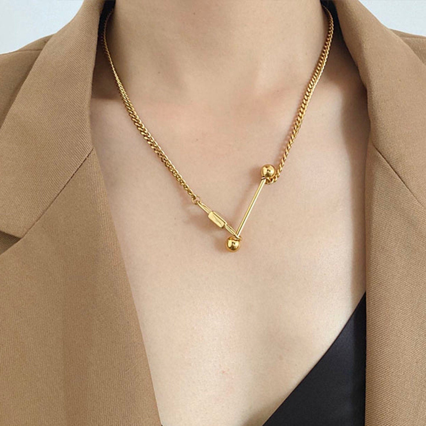 Gold Lock Necklace