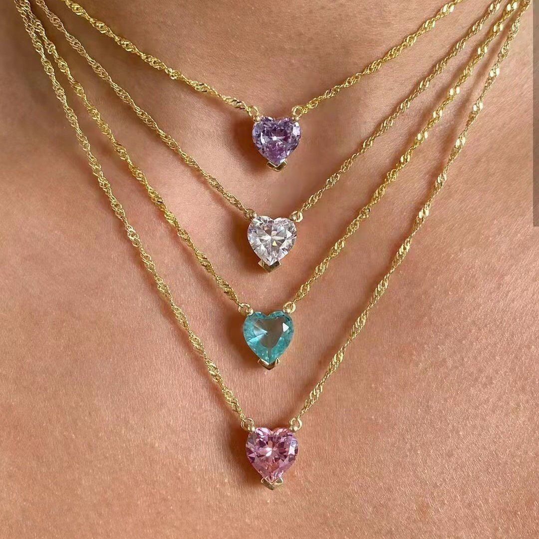 Heart Shape Crystal Necklace