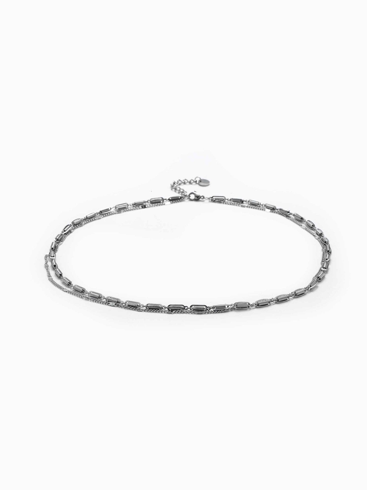 Layered Curb Chain Necklace Men