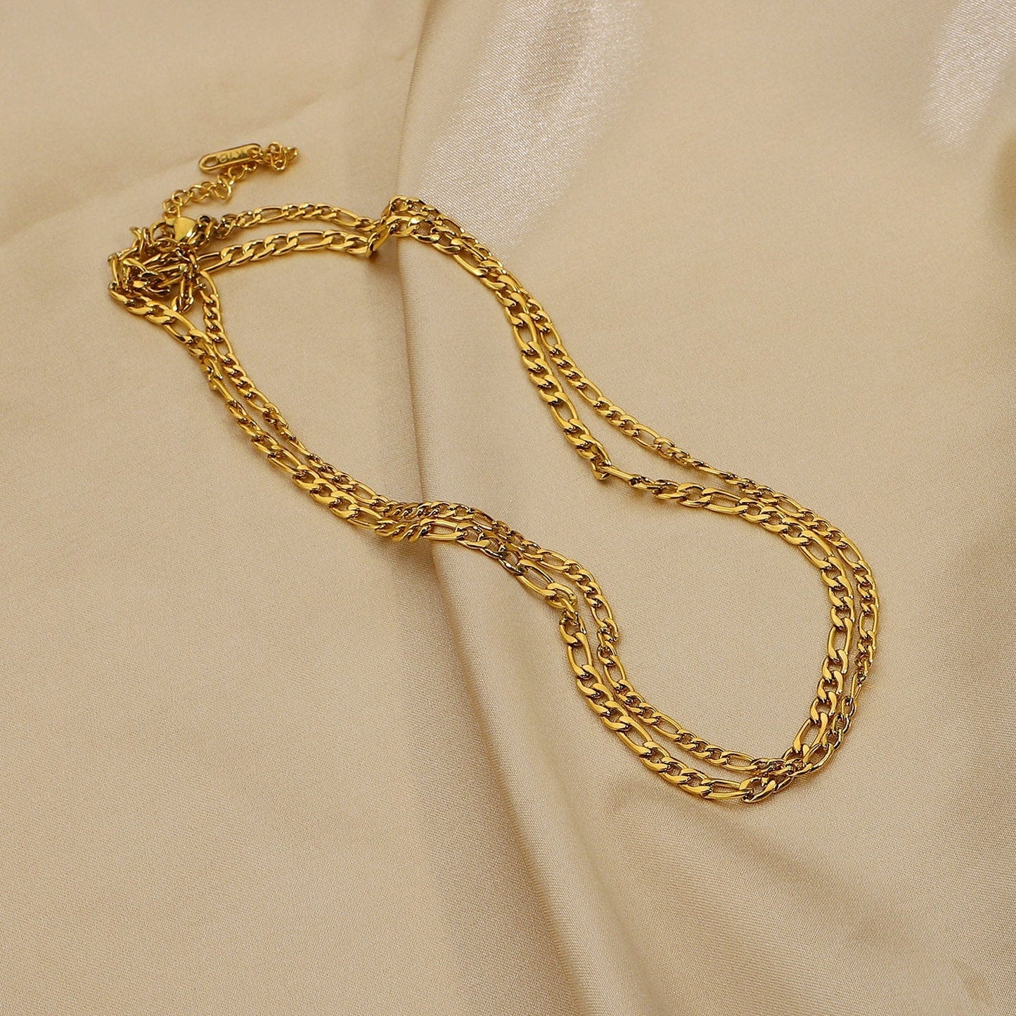 Layered Gold Figaro Necklace