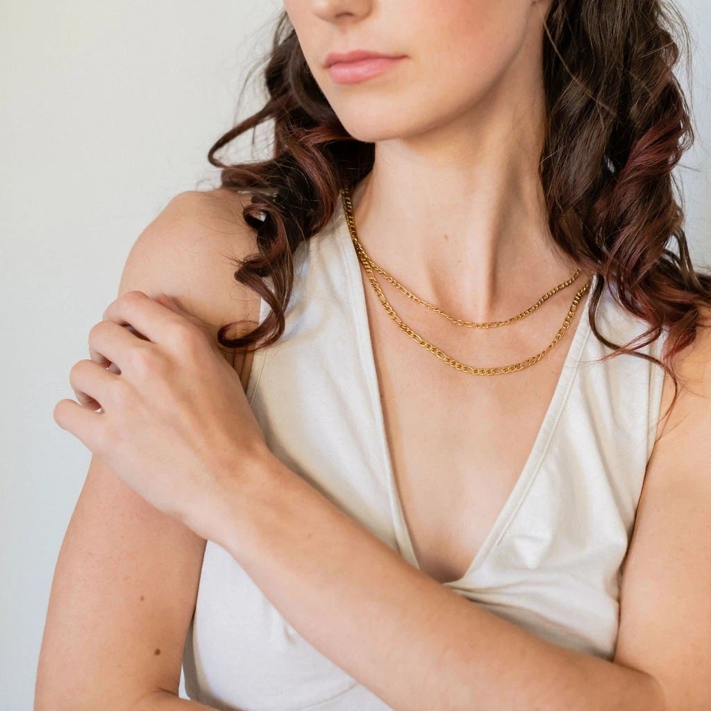 Layered Gold Figaro Necklace