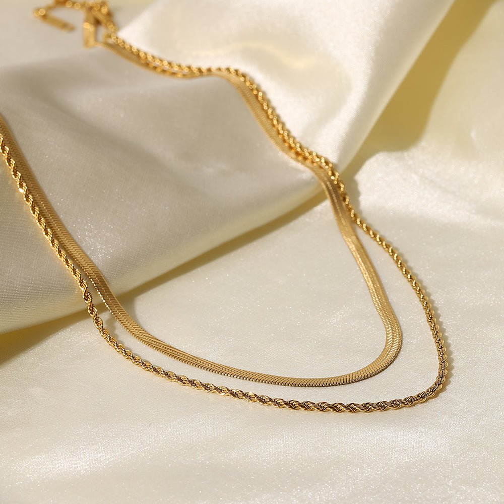 Layered Herringbone Necklace