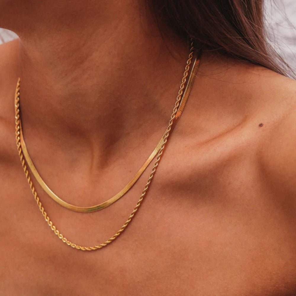 Layered Herringbone Necklace