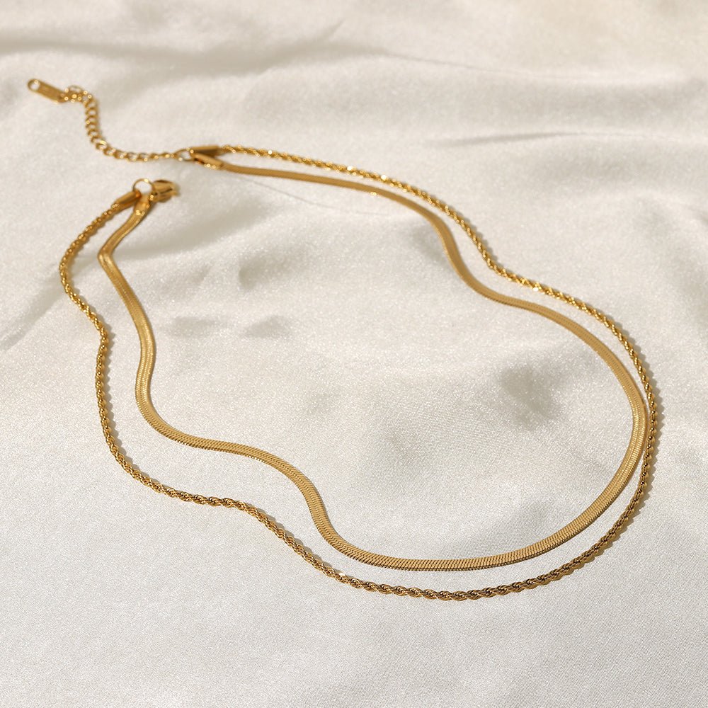 Layered Herringbone Necklace