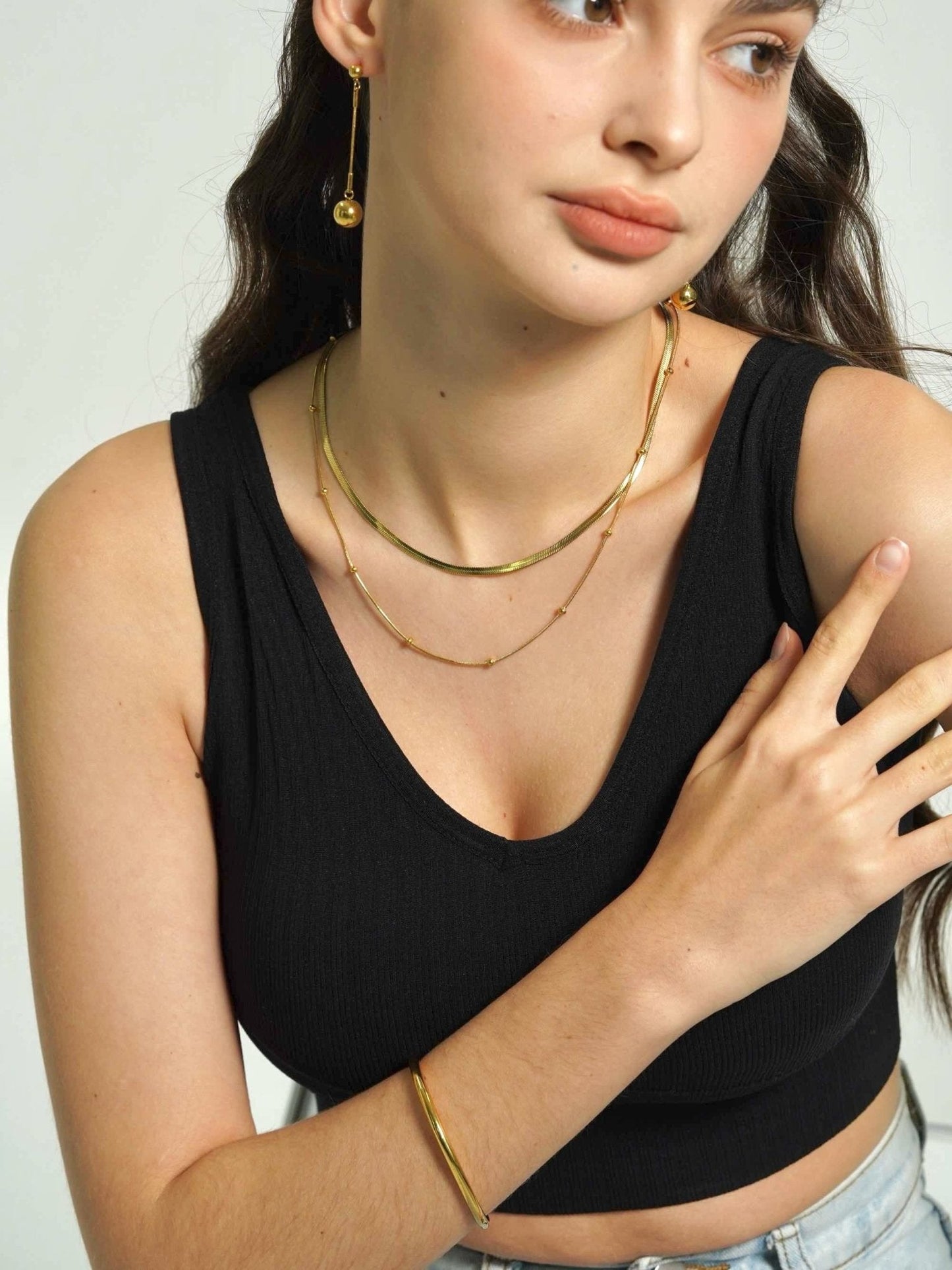 Layered Herringbone Necklace
