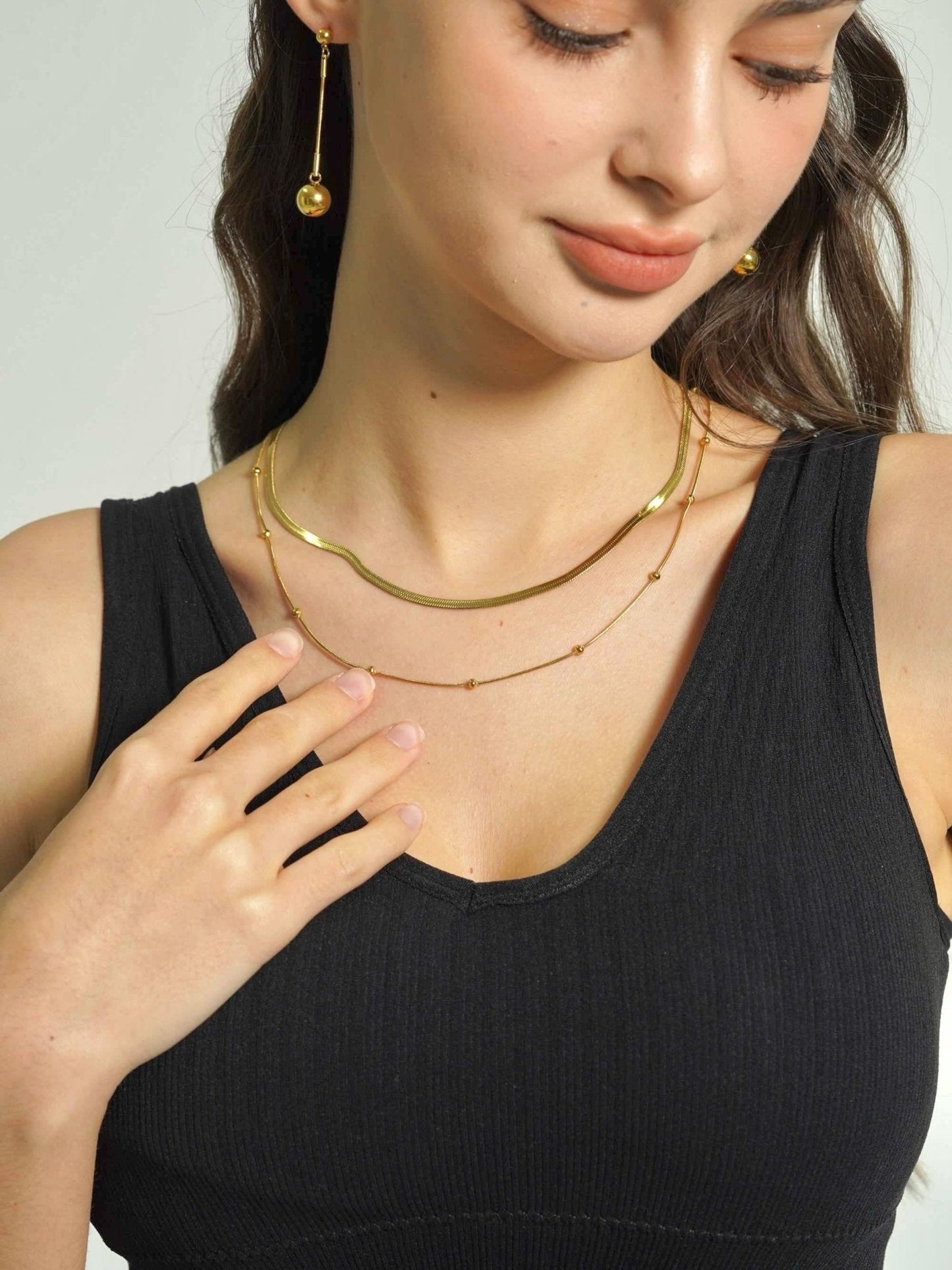 Layered Herringbone Necklace