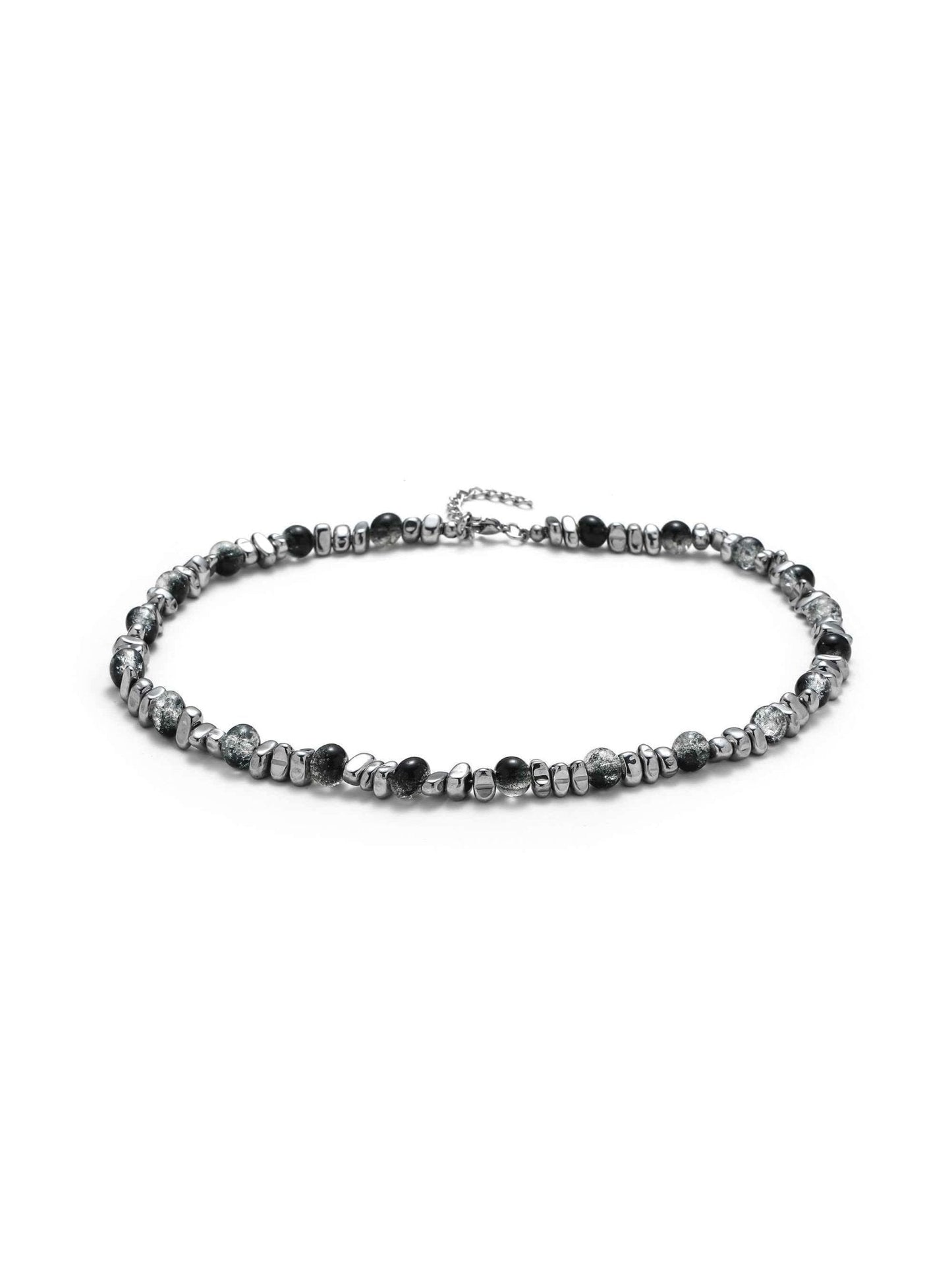 Hematite Beaded Necklace Men
