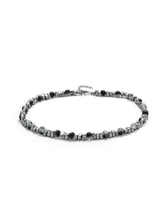 Hematite Beaded Necklace Men
