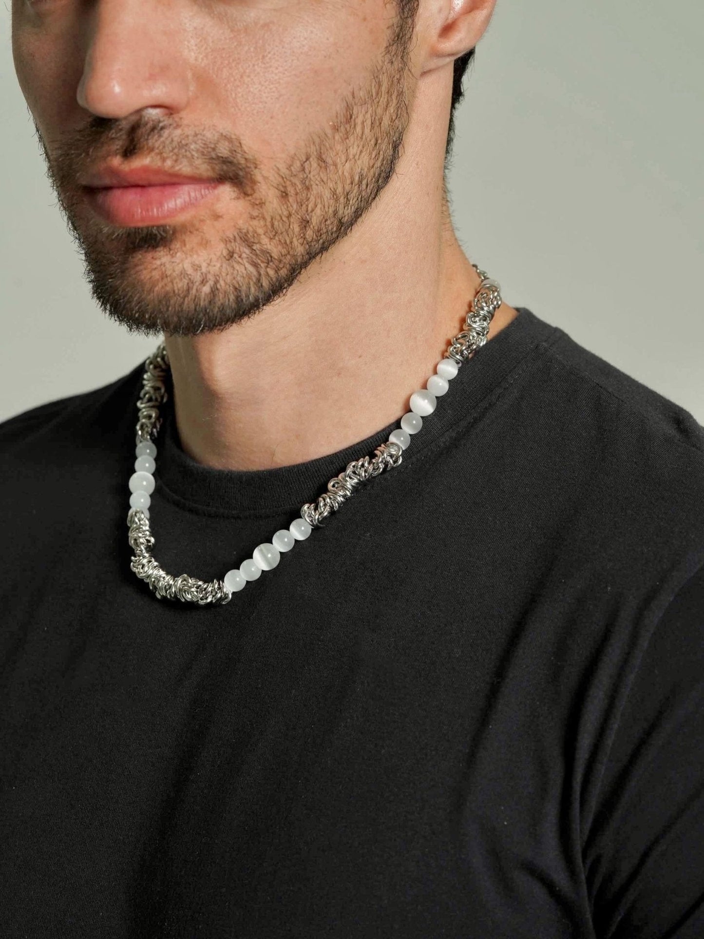 Opal Beaded Necklace Men