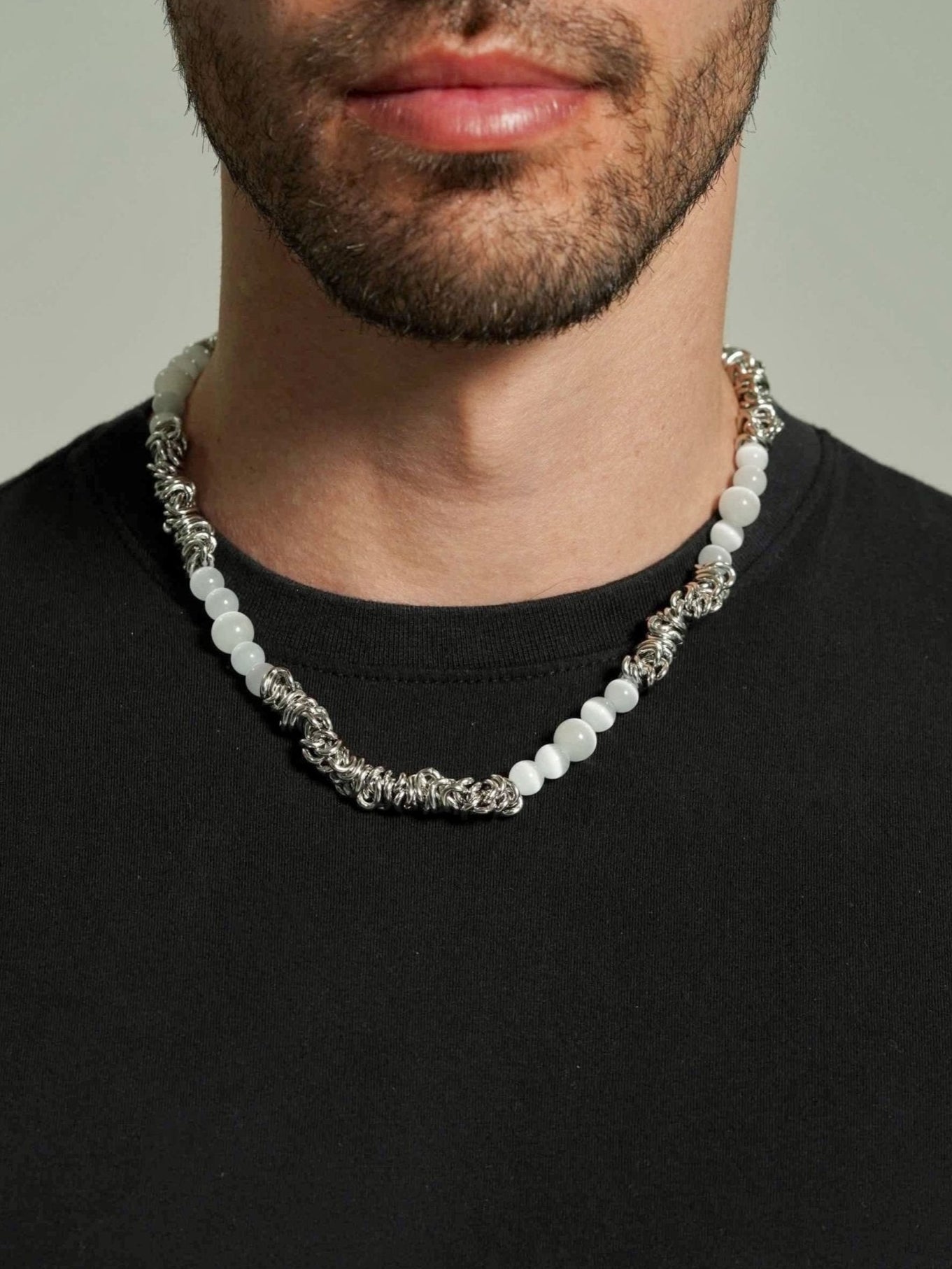 Opal Beaded Necklace Men