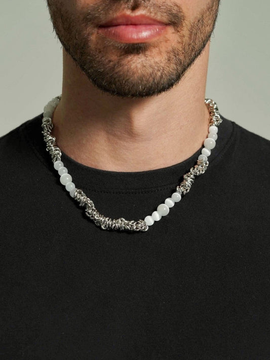 Opal Beaded Necklace Men