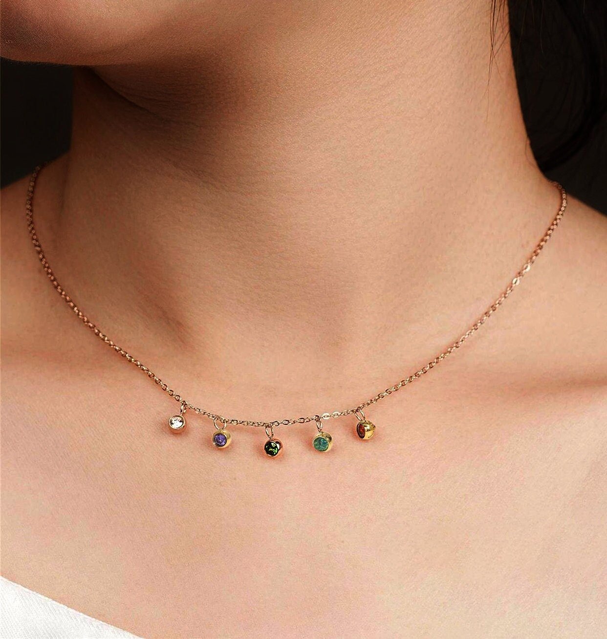 Multi-Color Crystal Necklace