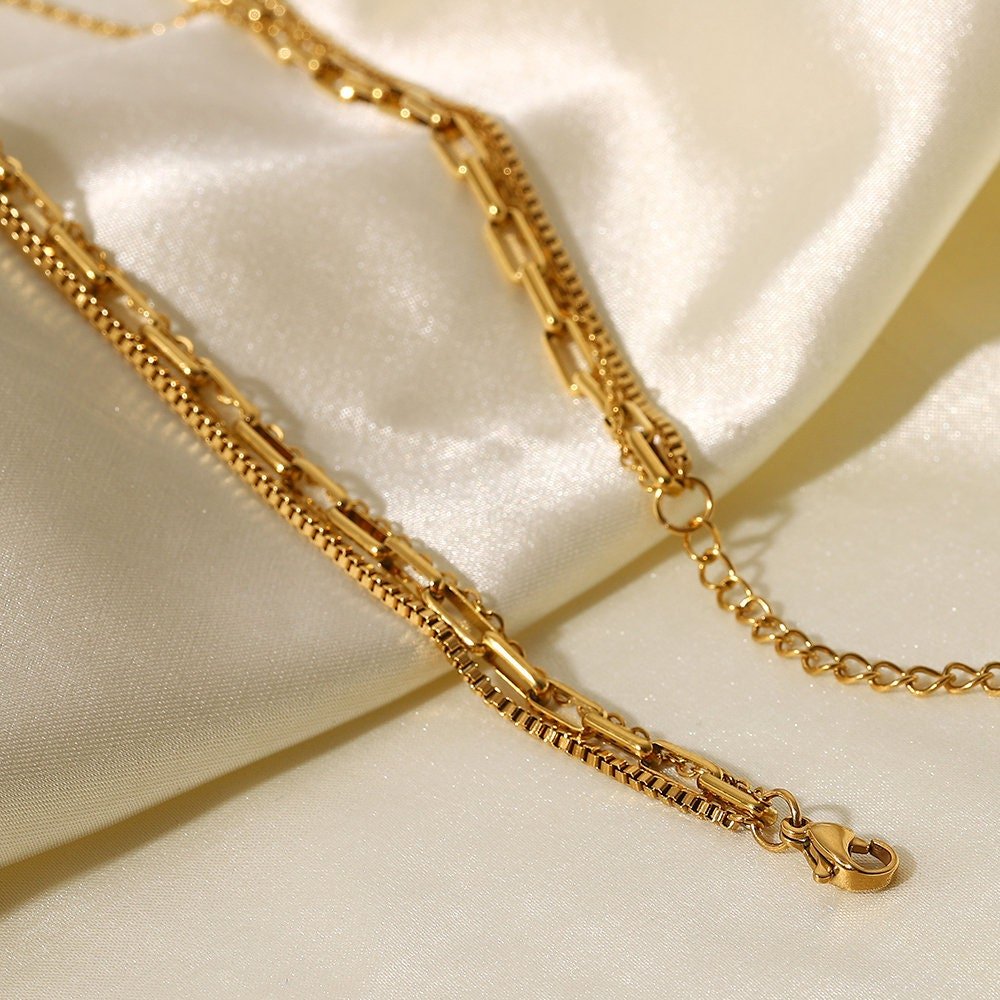 Paperclip Chain Layered Necklace