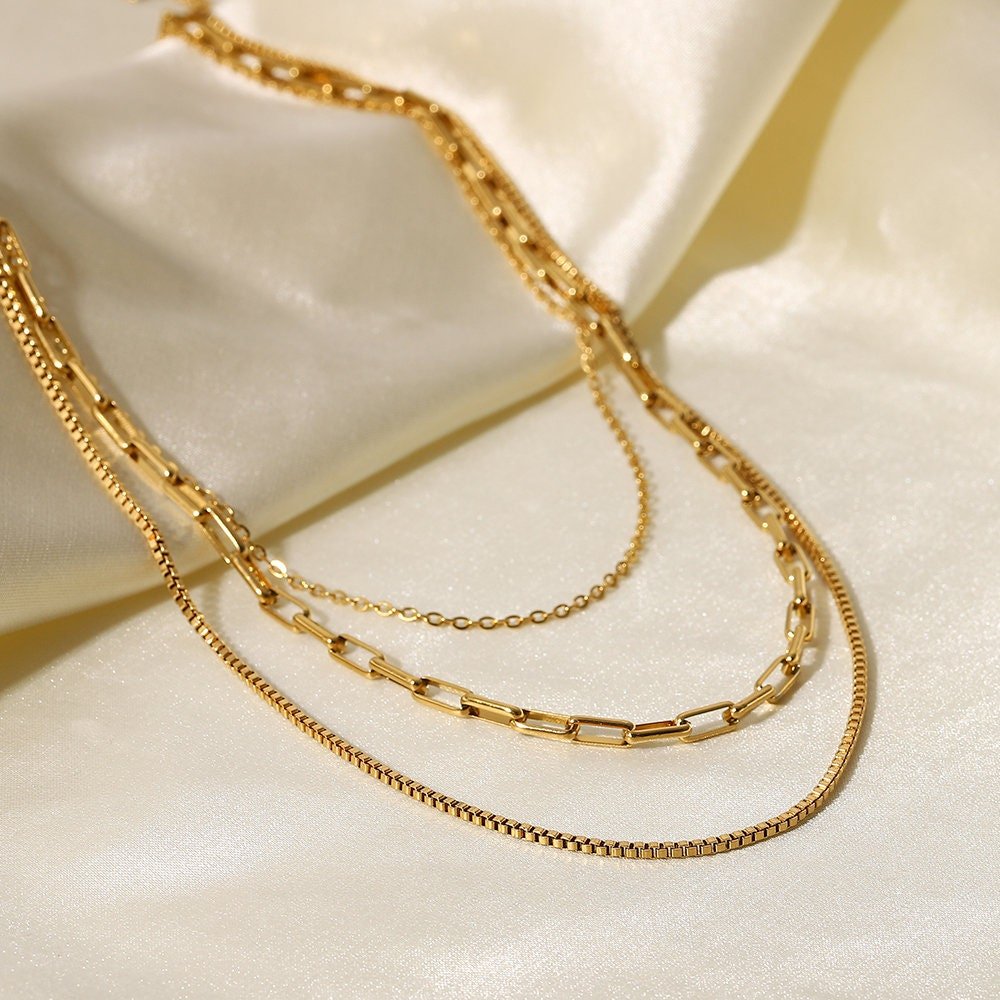 Paperclip Chain Layered Necklace
