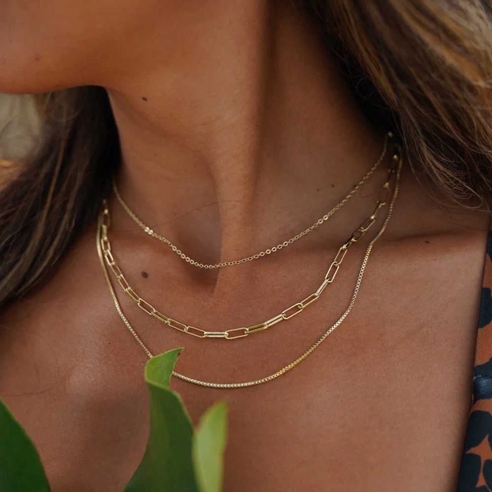 Paperclip Chain Layered Necklace