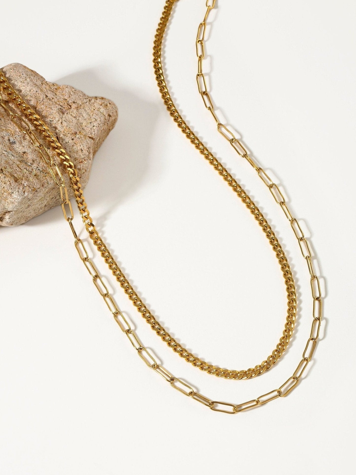 Paperclip layered Necklace