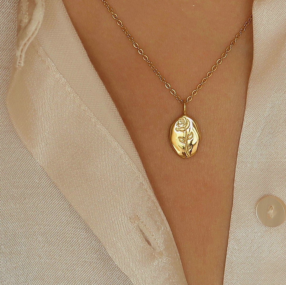 Rose Coin Necklace