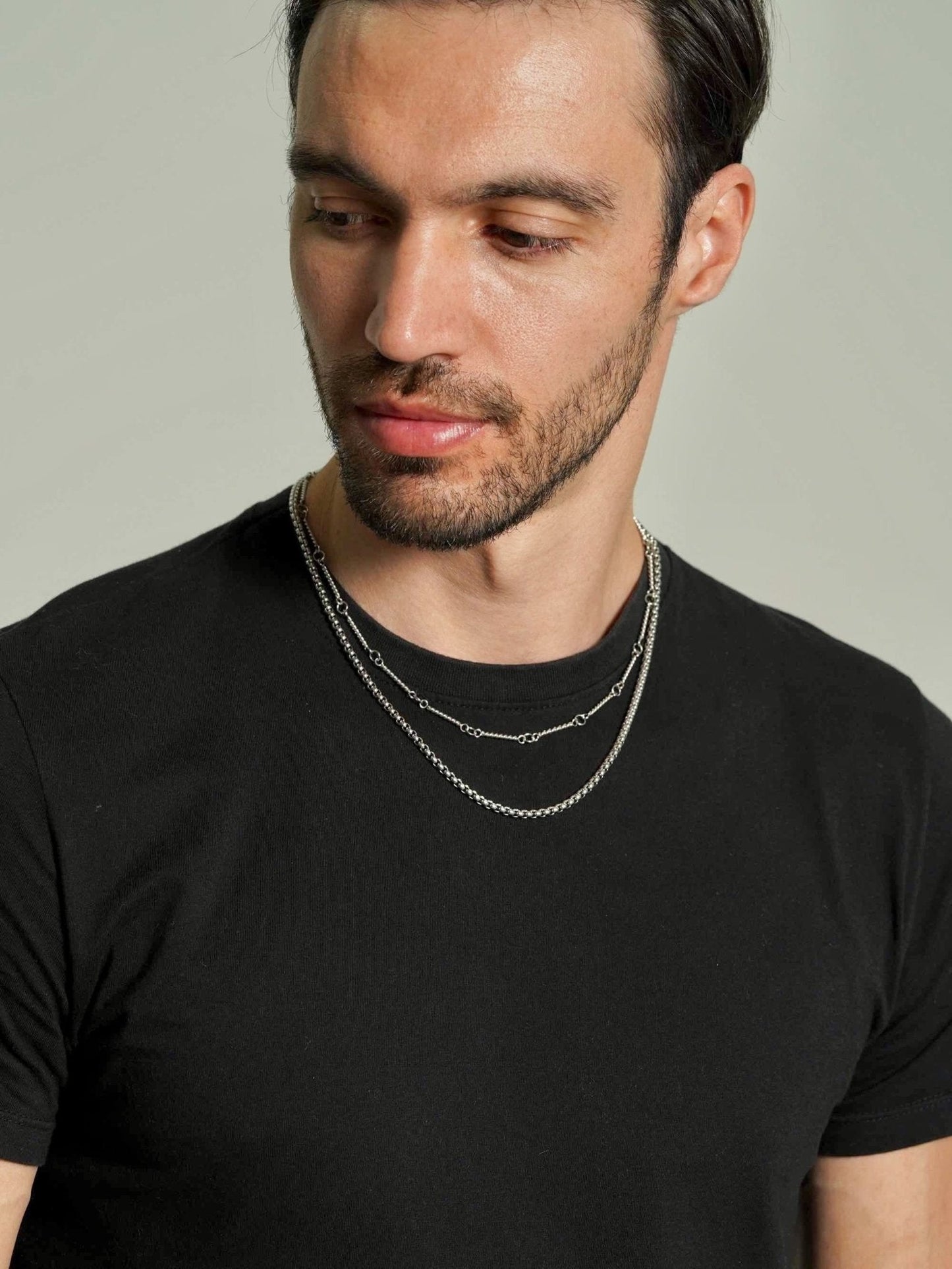 Rounded Box Chain Necklace Men