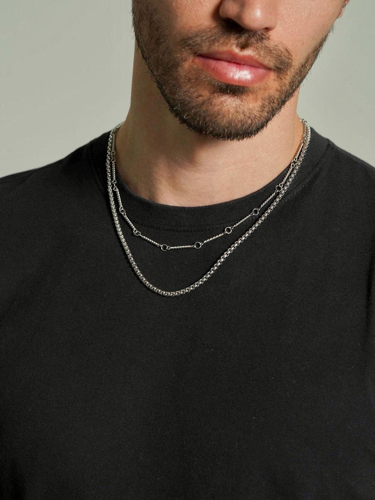 Rounded Box Chain Necklace Men