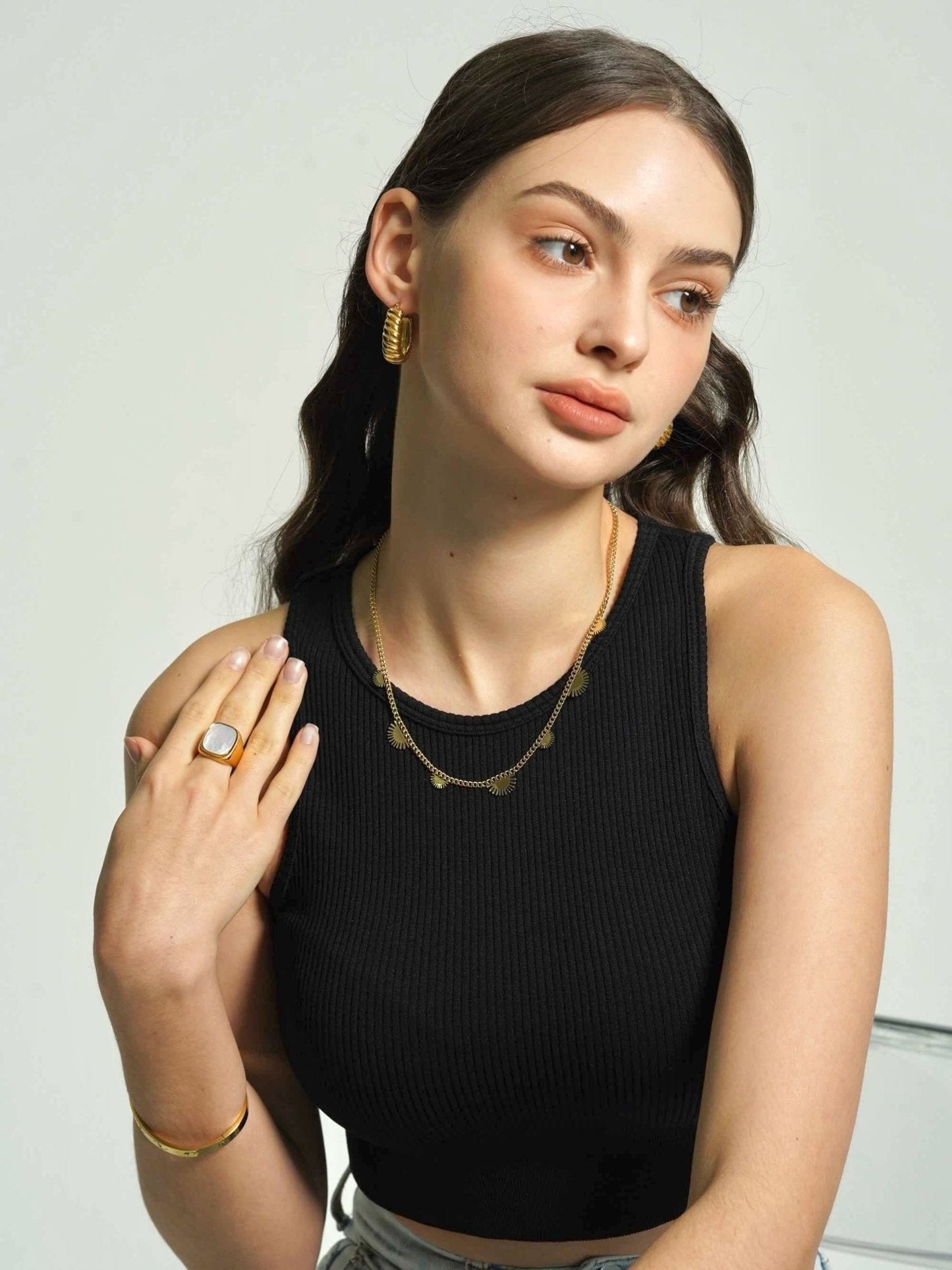 Sun Charm Choker Necklace