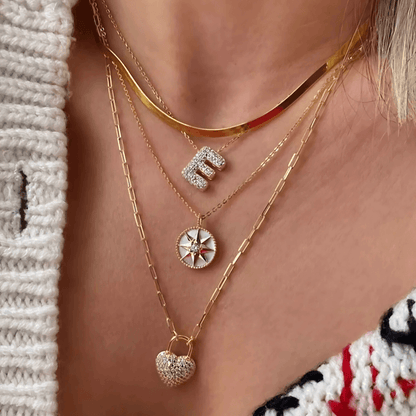 Moissanite Bubble Letter Necklace