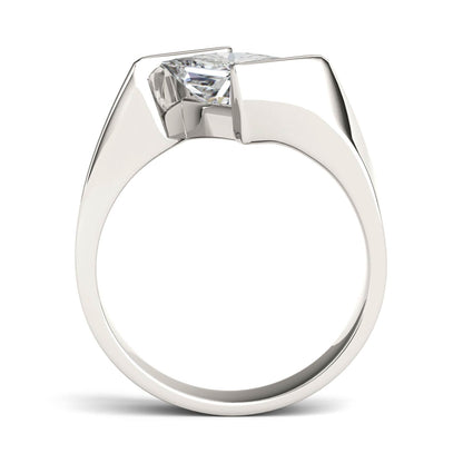 1.70 CTW DEW Square Moissanite Channel-Set Bypass Engagement Ring in 14K White Gold