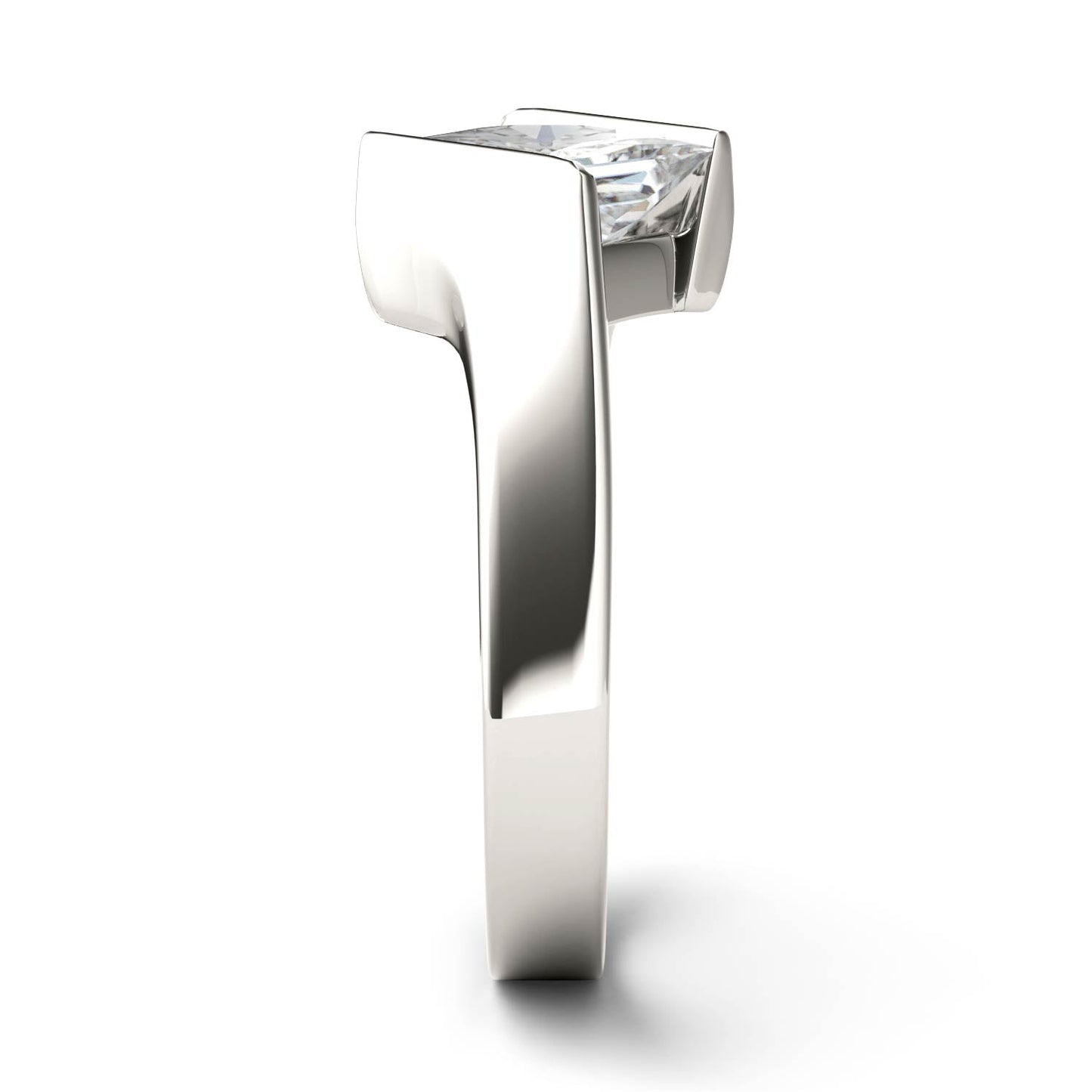 1.70 CTW DEW Square Moissanite Channel-Set Bypass Engagement Ring in 14K White Gold