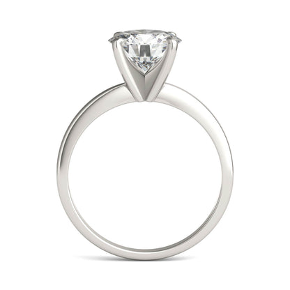 1.90 CTW DEW Round Moissanite Solitaire Engagement Ring in 14K White Gold