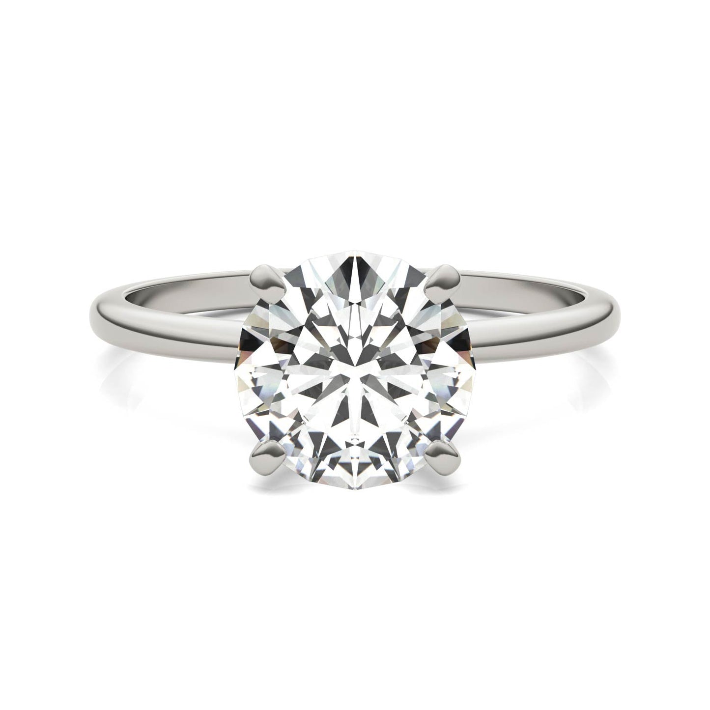 1.90 CTW DEW Round Moissanite Solitaire Engagement Ring in 14K White Gold