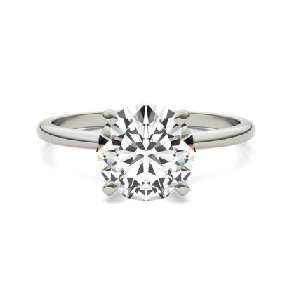 1.90 CTW DEW Round Moissanite Solitaire Engagement Ring in 14K White Gold