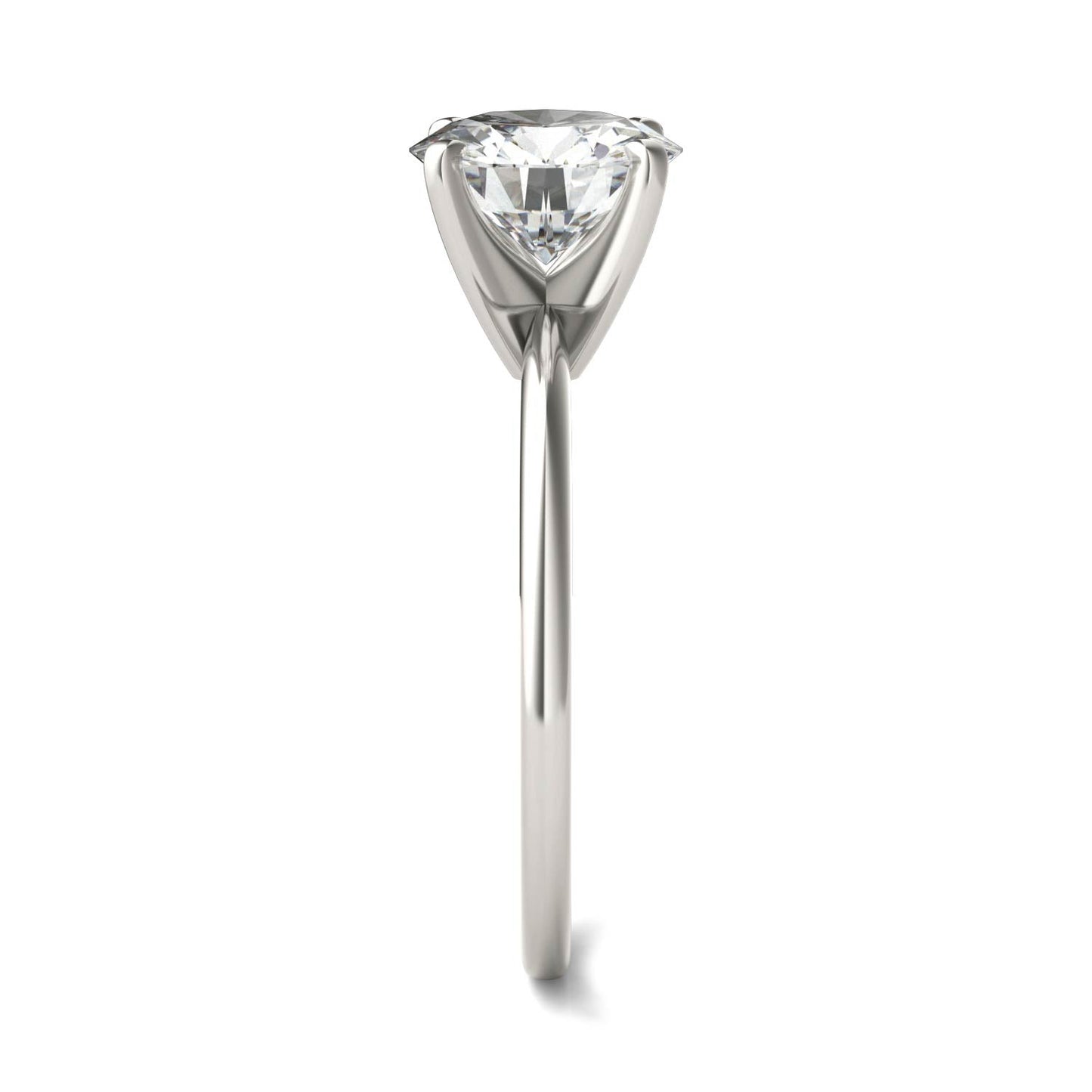 1.90 CTW DEW Round Moissanite Solitaire Engagement Ring in 14K White Gold